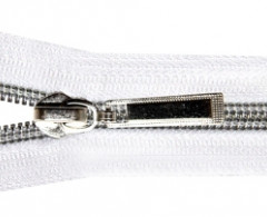 Молния спираль Т-7 декор. 45см (100шт) серебро