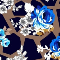Полотно трикотажное Кулирка 30/1 набивная в рулоне  в Калининграде